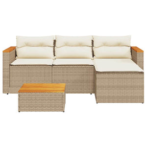 Set Divano da Giardino 3 pz con Cuscini-Sofa da Giardino-Divanetto da esterno Beige in Polyrattan 106799
