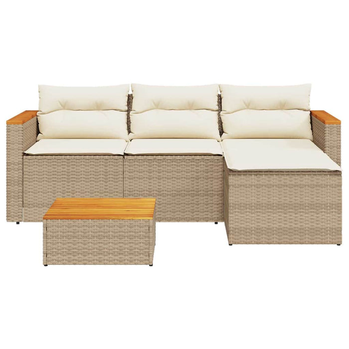 Set Divano da Giardino 3 pz con Cuscini-Sofa da Giardino-Divanetto da esterno Beige in Polyrattan 106799