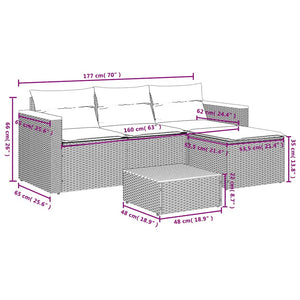 Set Divano da Giardino 3 pz con Cuscini-Sofa da Giardino-Divanetto da esterno Beige in Polyrattan 106799