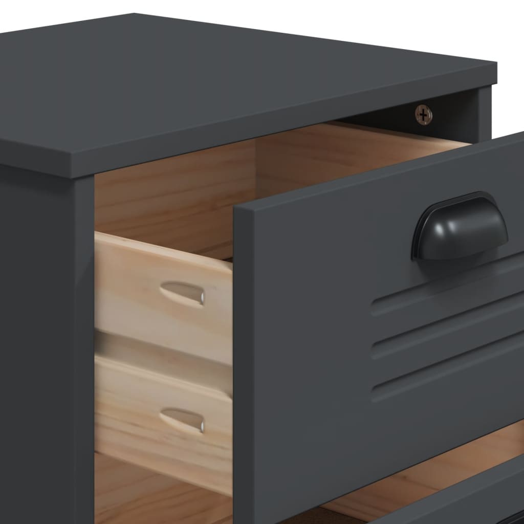 Comodino VIKEN Antracite in Legno Multistrato 374910