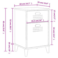 Comodino VIKEN Nero in Legno Multistrato 374915