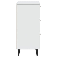 Comodino VIKEN Bianco in Legno Massello di Pino 374917