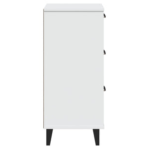 Comodino VIKEN Bianco in Legno Massello di Pino 374917