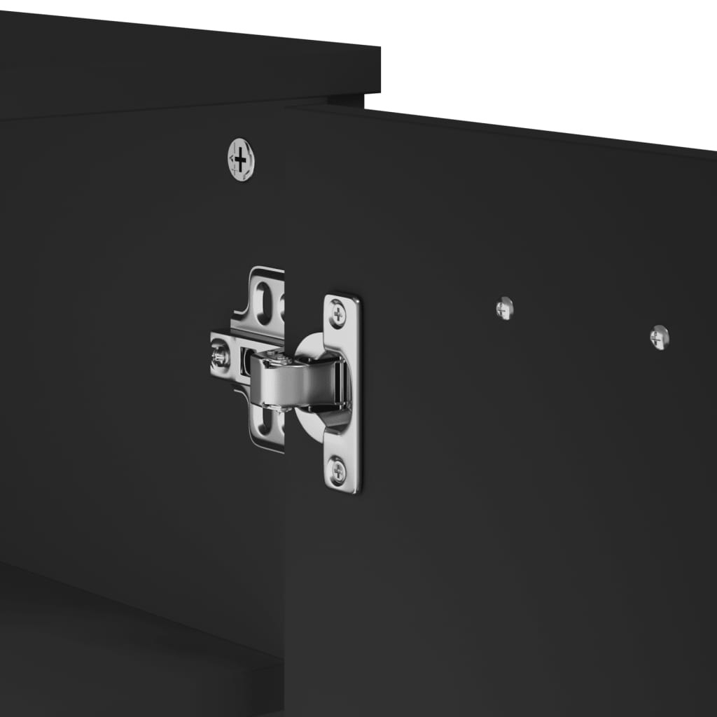 Scarpiera VIKEN Nera in Legno Massello di Pino