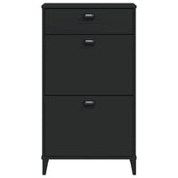 Scarpiera VIKEN Nera in Legno Massello di Pino 374927