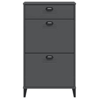 Scarpiera VIKEN Grigio Antracite in Legno Massello di Pino 374928