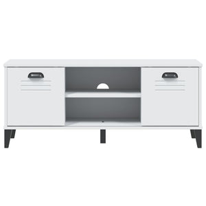 Panca Portascarpe VIKEN Bianca 106x35x45 cm Legno Massello Pino