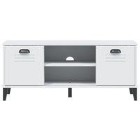 Panca Portascarpe VIKEN Bianca 106x35x45 cm Legno Multistrato 374932