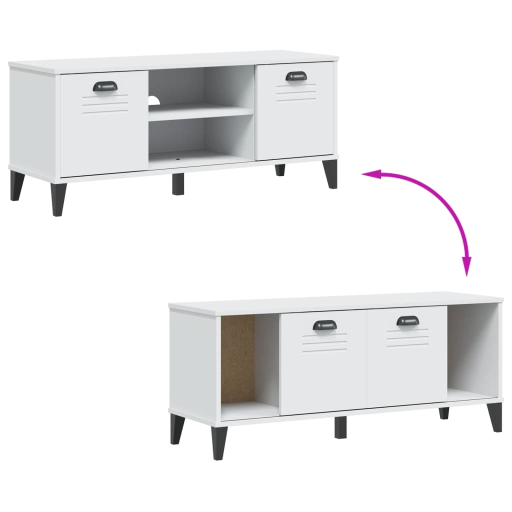 Panca Portascarpe VIKEN Bianca 106x35x45 cm Legno Multistrato 374932