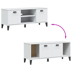 Panca Portascarpe VIKEN Bianca 106x35x45 cm Legno Massello Pino