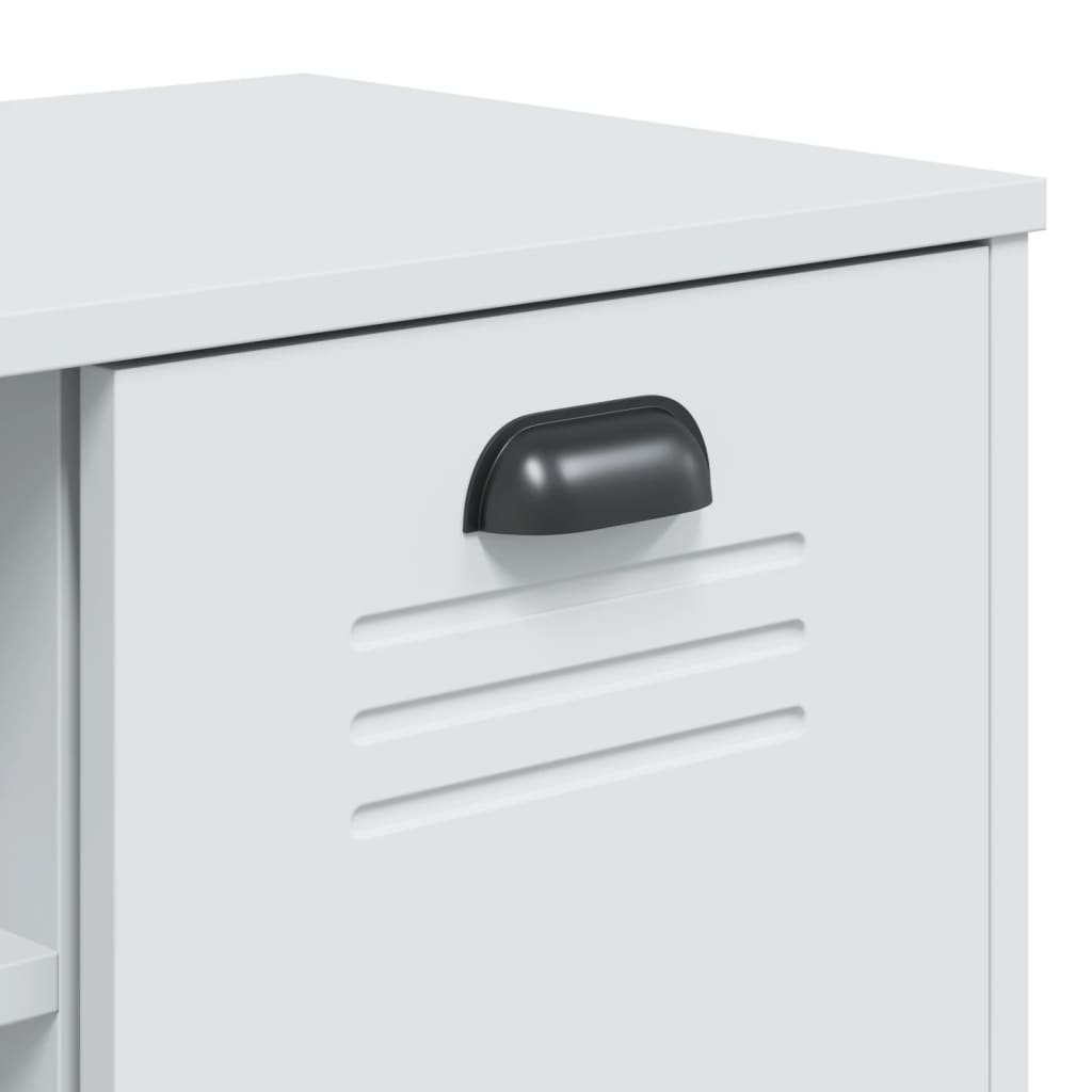 Panca Portascarpe VIKEN Bianca 106x35x45 cm Legno Multistrato 374932