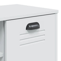 Panca Portascarpe VIKEN Bianca 106x35x45 cm Legno Massello Pino