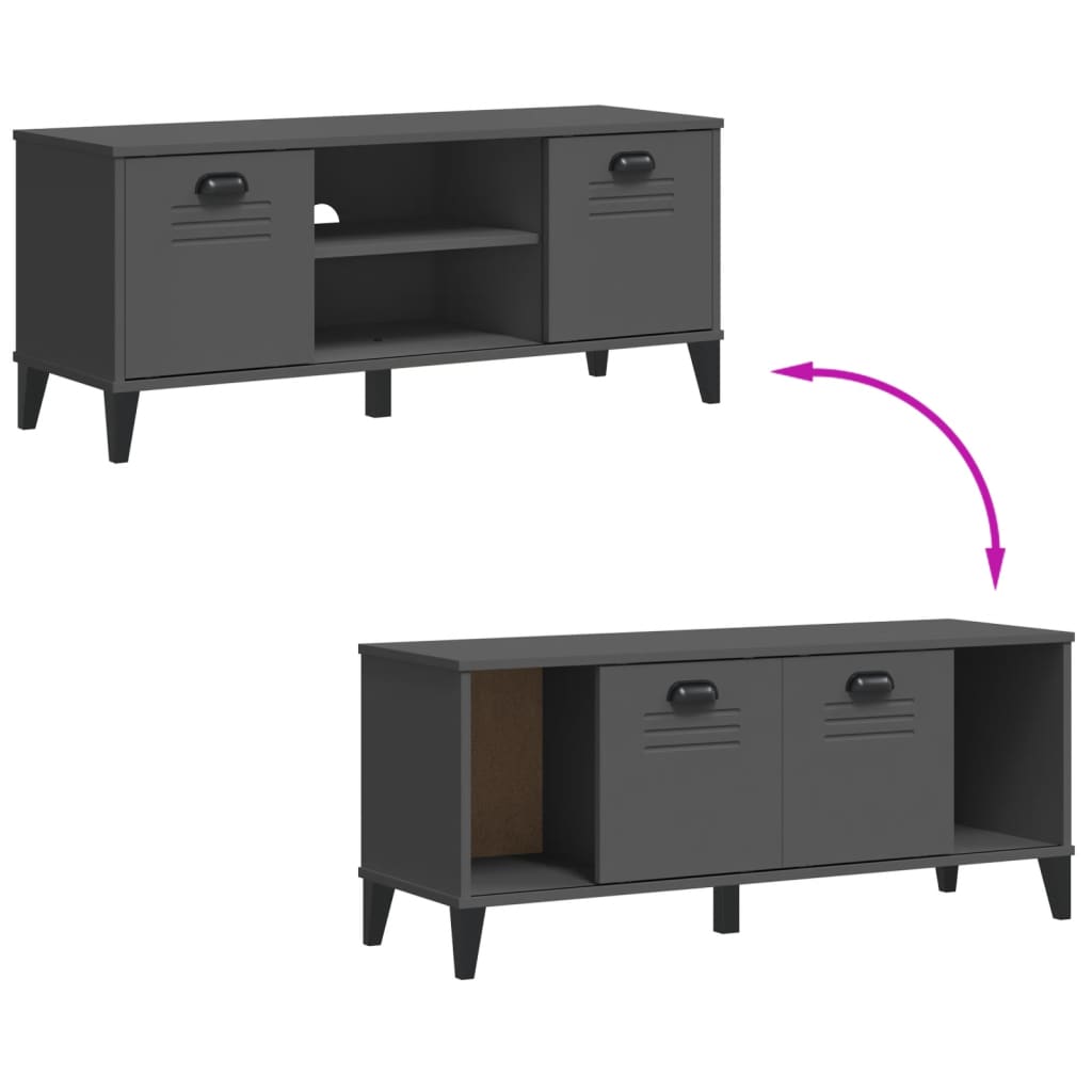 Panca Portascarpe VIKEN Antracite 106x35x45cm Legno Multistrato 374934