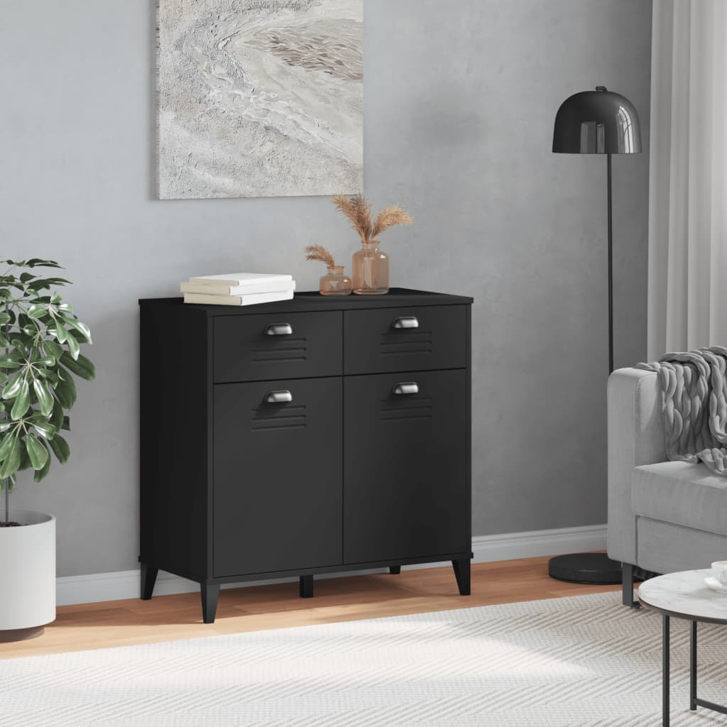 Credenza VIKEN Nera 80x40x80 cm in Legno Multistrato 374936