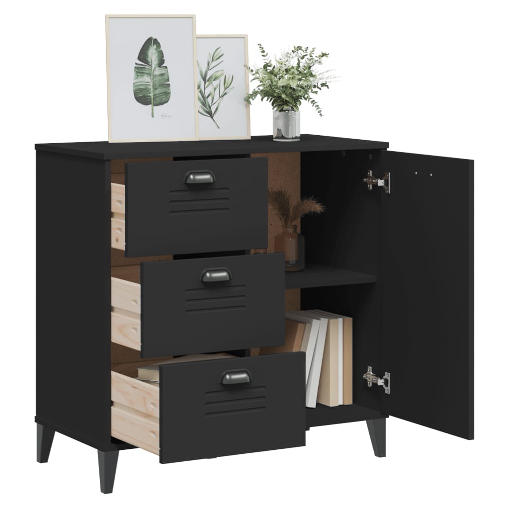 Credenza VIKEN Nera 80x40x80 cm in Legno Multistrato 374939