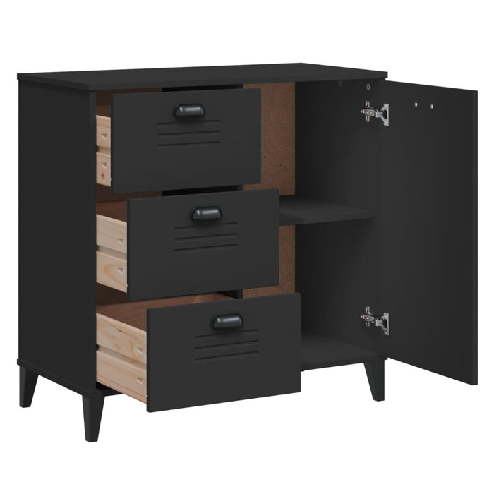 Credenza VIKEN Nera 80x40x80 cm in Legno Multistrato 374939