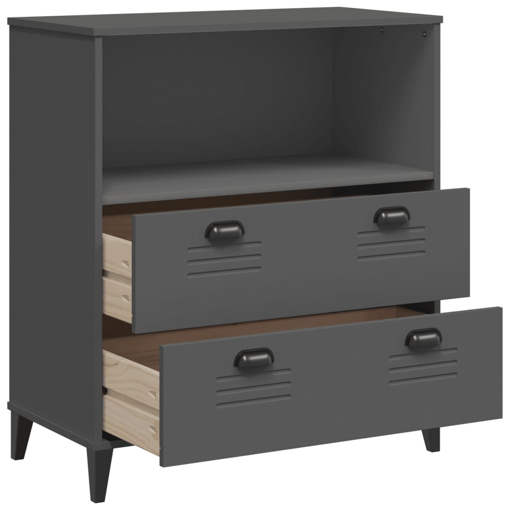 Libreria VIKEN Antracite 80x40x80 cm in Legno Multistrato 374946