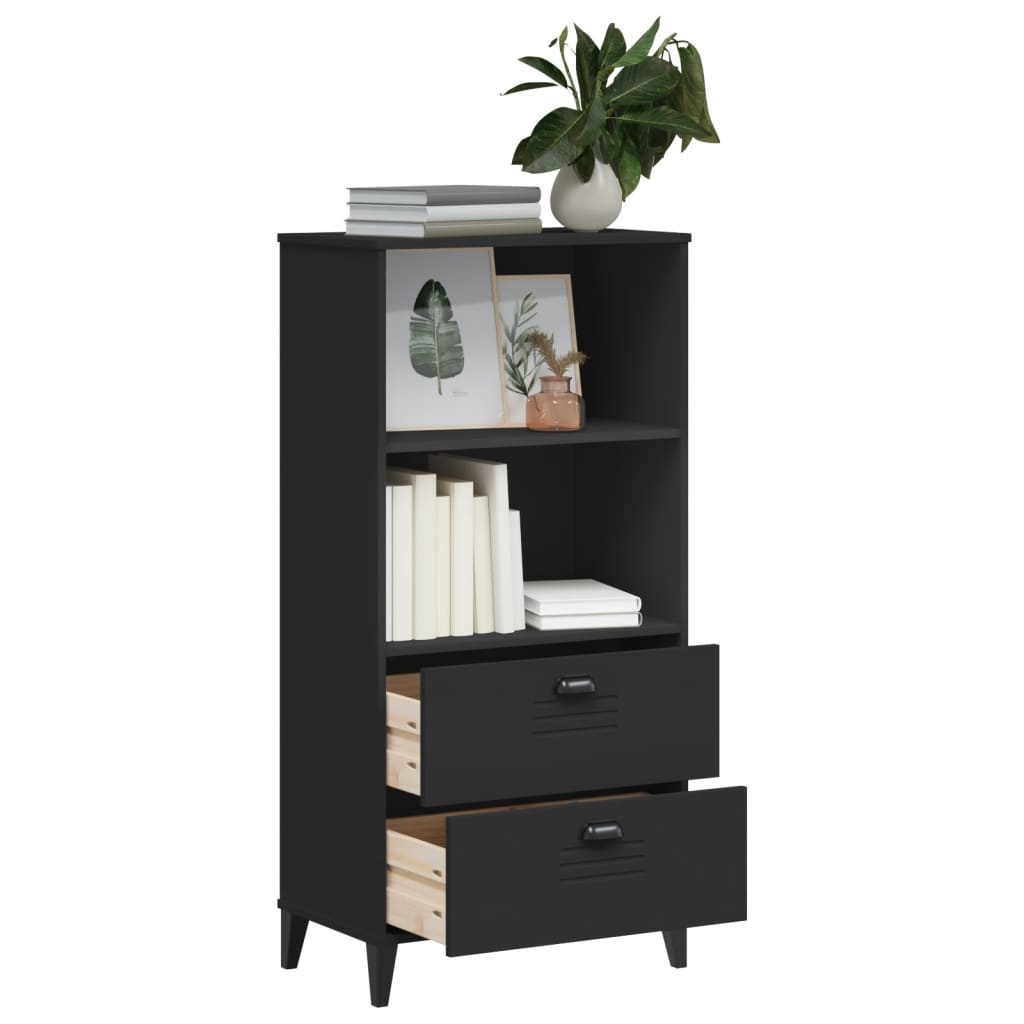Libreria VIKEN Nera 60x35x123 cm in Legno Multistrato 374948