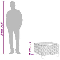 Tavolo da Giardino Grigio 55x55x36 cm Polyrattan e Legno Acacia