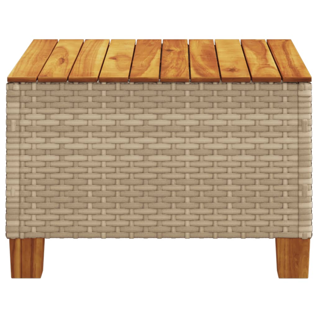 Tavolo da Giardino Beige 55x55x36 cm Polyrattan e Legno Acacia 365910