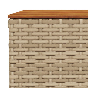 Tavolo da Giardino Beige 55x55x36 cm Polyrattan e Legno Acacia 365910