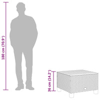 Tavolo da Giardino Beige 55x55x36 cm Polyrattan e Legno Acacia 365910