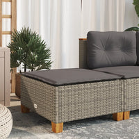 Sgabello Giardino con Cuscino Grigio 63,5x56x32cm in Polyrattan 365912