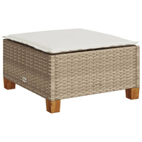 Sgabello Giardino con Cuscino Beige 63,5x56x32 cm in Polyrattan 365913