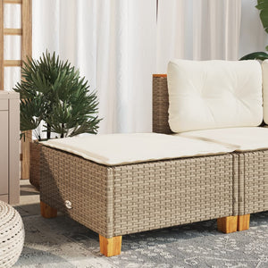Sgabello Giardino con Cuscino Beige 63,5x56x32 cm in Polyrattan 365913