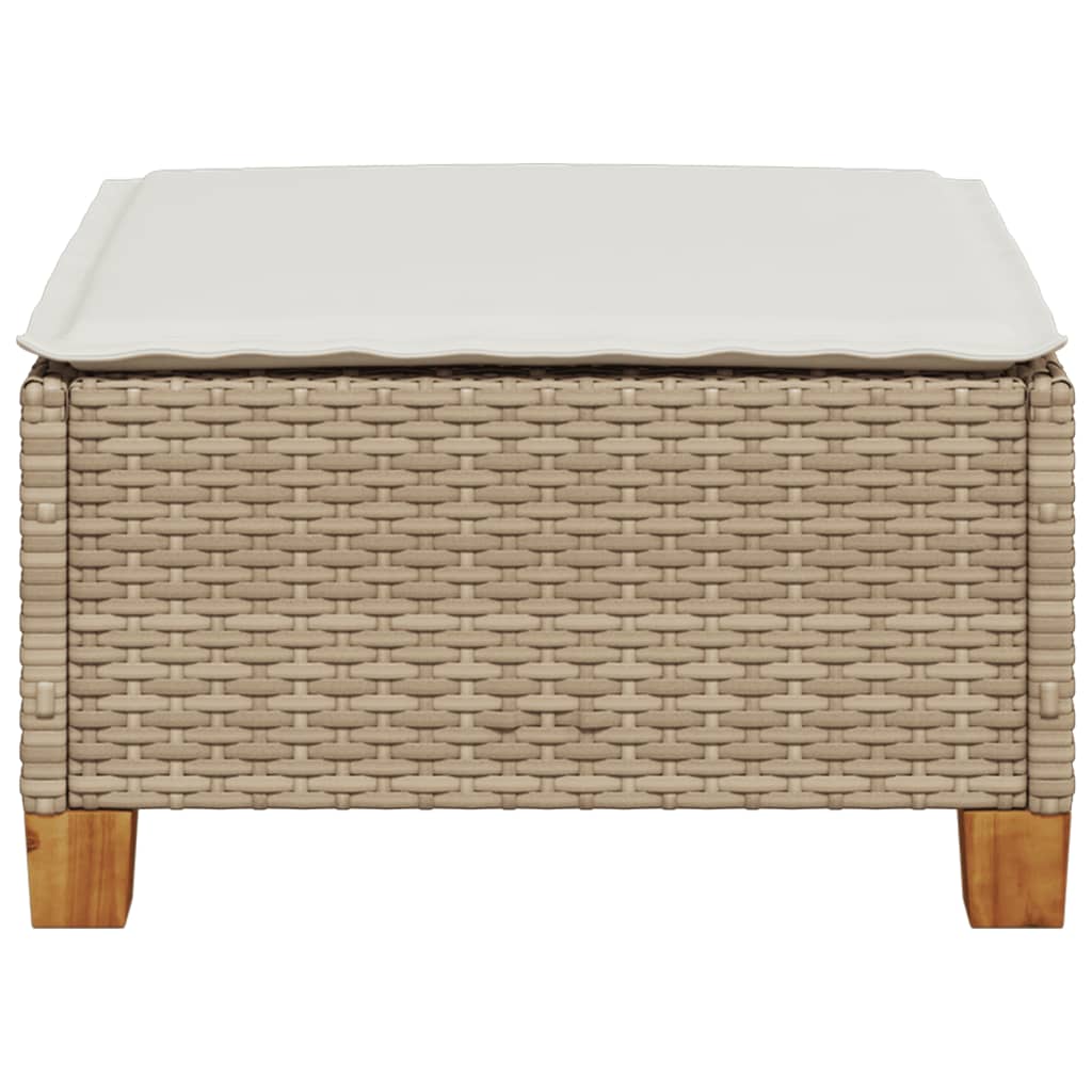 Sgabello Giardino con Cuscino Beige 63,5x56x32 cm in Polyrattan 365913