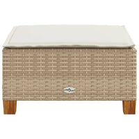 Sgabello Giardino con Cuscino Beige 63,5x56x32 cm in Polyrattan 365913