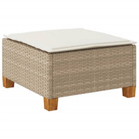 Sgabello Giardino con Cuscino Beige 63,5x56x32 cm in Polyrattan 365913