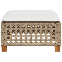 Sgabello Giardino con Cuscino Beige 63,5x56x32 cm in Polyrattan 365934