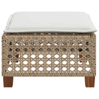 Sgabello Giardino con Cuscino Beige 63,5x56x32 cm in Polyrattan 365934
