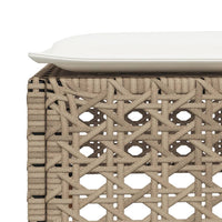 Sgabello Giardino con Cuscino Beige 63,5x56x32 cm in Polyrattan 365934