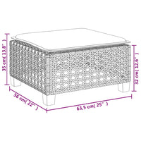 Sgabello Giardino con Cuscino Beige 63,5x56x32 cm in Polyrattan 365934