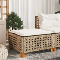 Sgabello Giardino con Cuscino Beige 63,5x56x32 cm in Polyrattan 365934