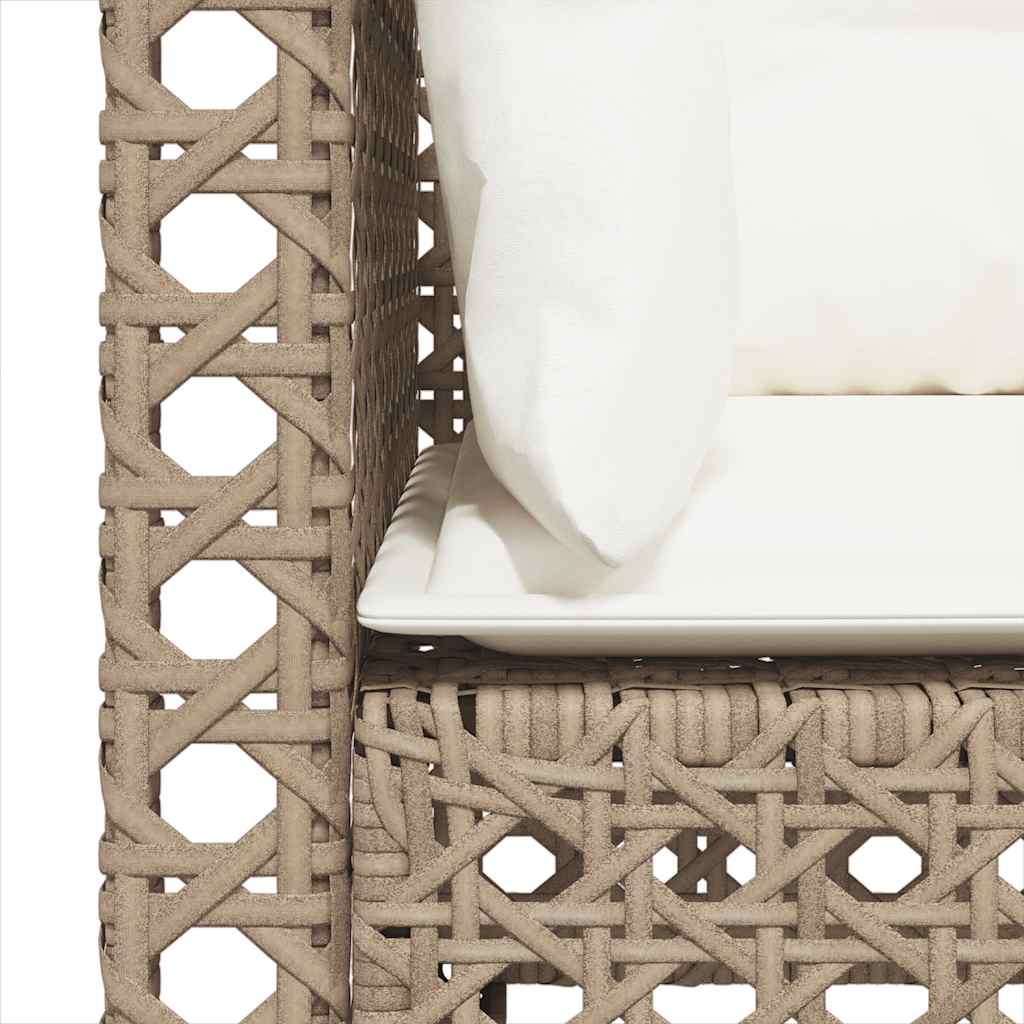 Divani Angolari da Giardino con Cuscini 2 Beige Polyrattan