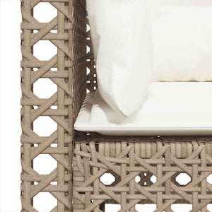 Divani Angolari da Giardino con Cuscini 2 Beige Polyrattan