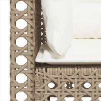 Divano da Giardino con Cuscini a 3 Posti Beige in Polyrattan