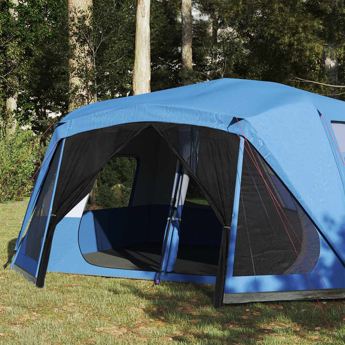 Tenda Campeggio 10 Persone Blu Rilascio Rapido Impermeabile