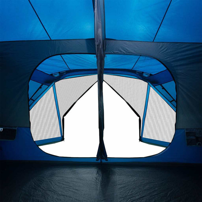 Tenda Campeggio 10 Persone Blu Rilascio Rapido Impermeabile
