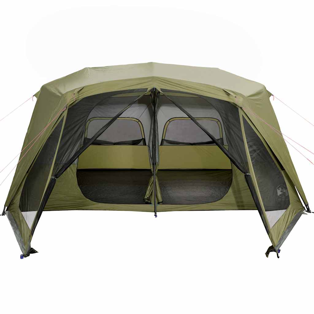 Tenda Campeggio 10 Persone Verde Rilascio Rapido Impermeabile 94290