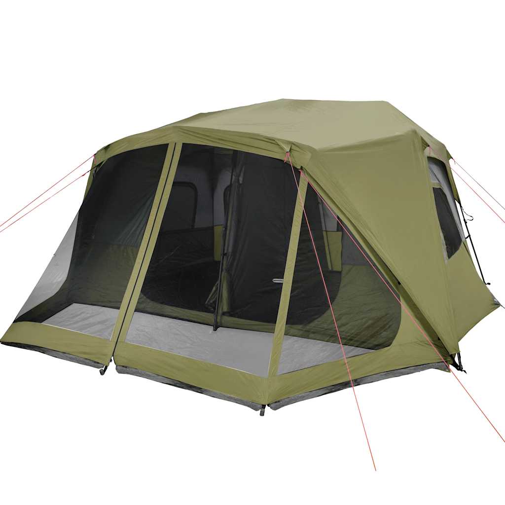 Tenda Campeggio 10 Persone Verde Rilascio Rapido Impermeabile 94290