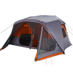 Tenda Campeggio 10 Persone Grigio e Arancione Impermeabile 94291