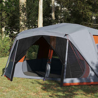 Tenda Campeggio 10 Persone Grigio e Arancione Impermeabile 94291