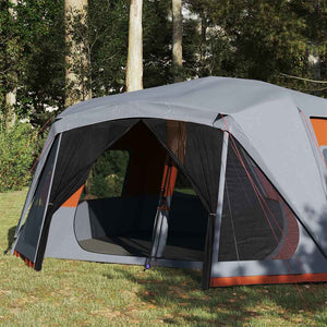 Tenda Campeggio 10 Persone Grigio e Arancione Impermeabile 94291