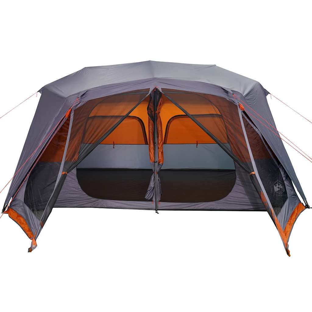 Tenda Campeggio 10 Persone Grigio e Arancione Impermeabile 94291