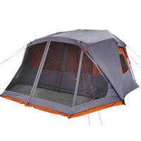 Tenda Campeggio 10 Persone Grigio e Arancione Impermeabile 94291