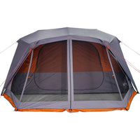 Tenda Campeggio 10 Persone Grigio e Arancione Impermeabile 94291